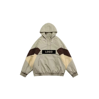 Veste de survêtement rétro personnalisée légère à imprimé logo, style années 80, pour hommes, en nylon, coupe-vent sportswear à quart de zip