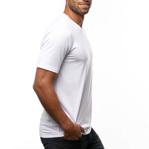 Camisetas Personalizadas de Alta Calidad, Ecológicas, Transpirables, de Secado Rápido, Cuello en V, para Hombre, 100% Algodón, Lisas o con Logotipo Impreso, Manga Corta - Product Image 2