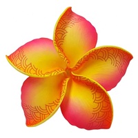 Penjualan Terlaris Sunne Tropical Thailand, Jepit Rambut Bunga Plumeria Frangipani Berbahan Busa dengan Motif Tato Unik, Ukuran 10.5cm, Paket 100 Buah