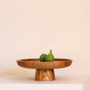 Support à gâteau en bois de style vintage avec texture de grain naturel pour l'agencement des desserts de réception de mariage et comme centre de table pour les fêtes - Product Image 1