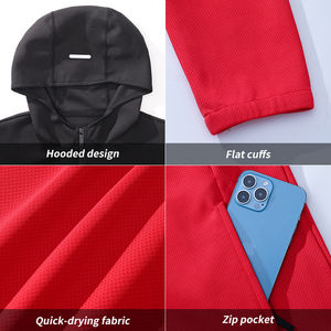 Men's Drawstring Closure Hoodie Lightweight Athletic Running Basketball <b>Jackets</b> <b>Workout</b> Half Sleeve Sweatshirts Casual Solid - Product Image 6