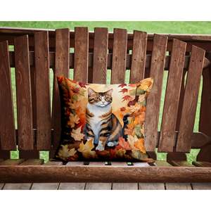ใบไม้ร่วงของแมว polydactyl หมอนตกแต่งซักได้14H x 14W สำหรับในร่มและกลางแจ้งสำหรับโซฟาและเตียงตกแต่งลาน - Product Image 2