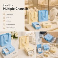 Ensemble d'emballages de bijoux personnalisés avec boîte coulissante et sac en papier avec ruban pour les acheteurs en gros et les importateurs de boutiques