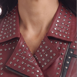 Women Genuine Studded Fashion <b>Jacket</b> Women Leather Studded <b>Jacket</b> With Zipper Ladies Full Sleeve Leather Studded <b>Jackets</b> - Product Image 4