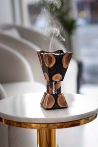 FAIZA CRAFT Elegante Quemador de Incienso de Resina Transparente y Madera de Sándalo y Acacia, Cámara de Humo para Aromaterapia en Interiores del Hogar - Product Image 4