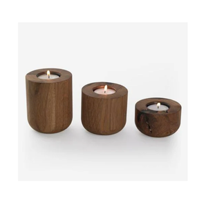 Portavelas Artesanal Ecológico de Madera Real - Diseños Personalizados para Cumpleaños y Navidad, Alta Calidad, Múltiples Tamaños - Product Image 1