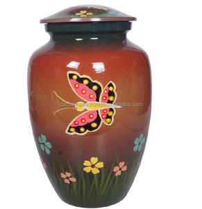 Urne de crémation en cendres de papillon Épagneul moderne Urne pour animaux de compagnie gravée à Six côtés Urne de crémation en métal décorative Personnalisation Urne commémorative - Product Image 1