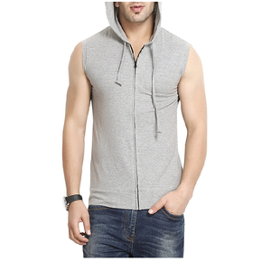 Chaleco con Capucha y Cierre de Cremallera para Hombre, Informal, de Invierno, sin Mangas, con Poliéster/Algodón, Cómodo - Product Image 1