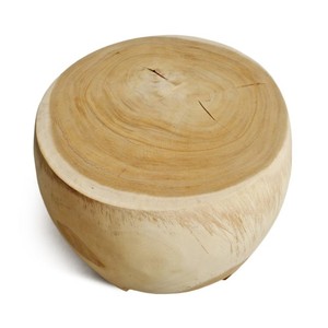 Handcrafted Acacia Wood Drum Side <b>Table</b> Wholesale | Geometric Design - Product Image 2