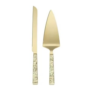 Ensemble de dessert pour dîner, couteau à gâteau en métal et spatule, élévateur à gâteau en acier inoxydable, vaisselle de fête - Product Image 4