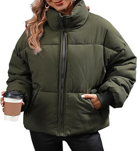 Veste matelassée pour femme, coupe-vent, respirante, élégante, légère, longue, chaude, en coton, nylon imperméable, lin - Product Image 3