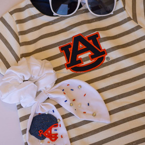 <b>Balloon</b> Embroidered Scarf Scrunchie Beaded Hair Tie Decorative Pearl Bow Girls Fashion Hair Accessory for Gifting Wholesale - Product Image 2