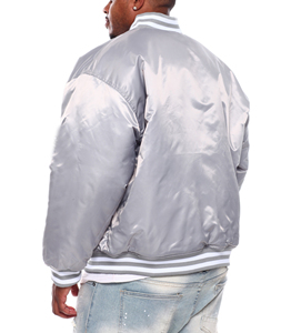 Wholesale Oversized Button Up Men's 100% Polyester Satin Varsity <b>Jacket</b> Custom <b>Winter</b> Baseball College <b>Jacket</b> <b>Cheap</b> Price - Product Image 6