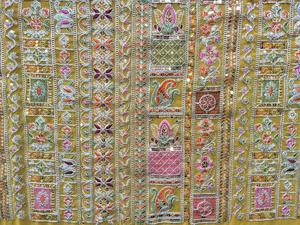 Premium <b>Embroidery</b> Stone Work Fabric 44 Inch 55 Inch Panna Wholesale Luxury Garment <b>Material</b> For Wedding Suits Evening Dresses - Product Image 2