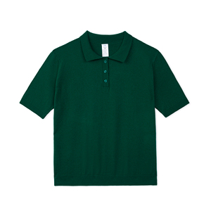 เสื้อถักเวียดนามพรีเมียม ส่งเร็ว 100% อะคริลิก กันยับ สวมใส่สบาย สีพื้น แขนสั้น ติดกระดุม สำหรับผู้ใหญ่ รับผลิตแบบ OEM ODM - Product Image 1