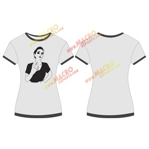 Camisetas suaves de algodón orgánico liso para mujer, camisetas con logotipo para mujer, Jersey blanco, cuello redondo, Formal, en blanco, servicio OEM para adultos - Product Image 1