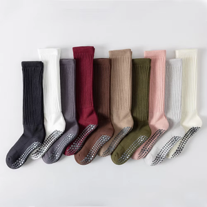 Women's Pink Non-Slip Knitted <b>Socks</b> With <b>Grip</b> Sole For Men Daily Wear Spring Standard Thickness Anti-Slip Feature - Product Image 2