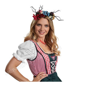 Traditional German Beer Girl Costume Bavarian Oktoberfest Dirndl <b>Skirts</b> Cosplay Fancy Party Dress <b>Halloween</b> For Women - Product Image 3