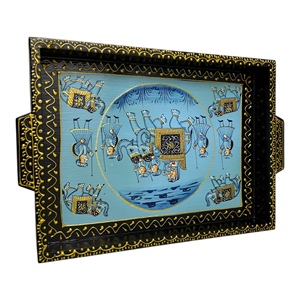 Bandeja de Madera Hecha a Mano, Rectangular, con Arte Folclórico Pintado, Decoración de Pared para el Hogar, Diseño de Caballo Rosa - Product Image 6