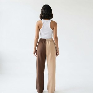 Best Selling Ladies <b>Jogger</b> Two Tone Wide Leg Sweatpants Color Block Solid Color Cotton <b>Fleece</b> <b>Joggers</b> For Women - Product Image 3