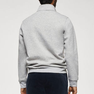 Sweat-shirts pour hommes à col montant avec fermeture éclair, logo personnalisé, style streetwear, sweats à capuche à fermeture éclair pour le streetwear et les vêtements de sport - Product Image 4