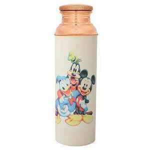 Bouteille d'eau en cuivre pur imprimée, nouveau style, unisexe, qualité supérieure, émail floral, vaisselle, bonne santé, Shree Shakti Exim, promotionnelle - Product Image 1