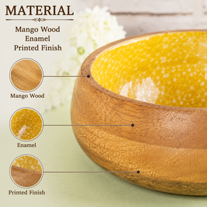 Bol à salade en bois de manguier fait main de qualité supérieure avec finition alimentaire, bol de service en bois naturel pour la cuisine, la salle à manger, les fruits et le mélange de salades - Product Image 4