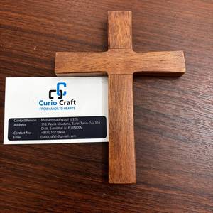 <b>Rustic</b> <b>Wooden</b> Holey Cross Religious Pendant Handmade Christian Holey Cross by Curio Craft - Product Image 1
