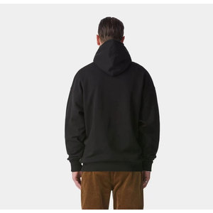 Sudadera con Capucha Negra Extra Grande para Hombre, Manga Larga, Felpa, Color Sólido, Informal, para Otoño, con Bolsillos, Tejido de Punto - Product Image 3