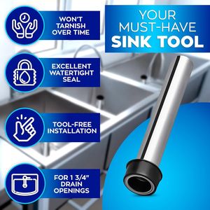 Tappo per Scarico Bar in Acciaio Inossidabile Leggero e Resistente, Facile da Usare, Ideale per Lavello Standard da Cucina - Product Image 2