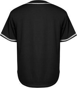 Maillot de baseball personnalisé noir et turquoise, imprimé par transfert thermique, en spandex/polyester, séchage rapide, évacuation de l'humidité, unisexe, adulte, manches courtes - Product Image 3