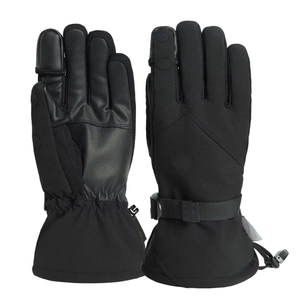 Gants de ski d'hiver imperméables en cuir avec paume en cuir, résistants au froid, fermeture à cordon, doigts complets, logo personnalisé pour snowboard, 3M - Product Image 1