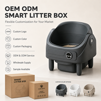 Bac à litière pour chat intelligent écologique à ouverture supérieure, grande capacité, en plastique ABS, autonettoyant, confort de voyage, nettoyage automatique, sécurité