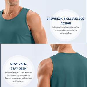 Camiseta Deportiva Ultraligera y Transpirable de Malla de Poliéster, Absorbente de Sudor, con Aberturas Laterales en los Brazos, para Correr y Hacer Ejercicio en el Gimnasio - Product Image 3