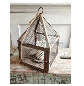 Lanterne en fil métallique de haute qualité bougeoir artisanal pour la décoration de la maison et du mariage en fer - Product Image 1