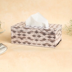 Boîte à mouchoirs décorative artisanale en bois imprimé, pour la maison, le salon ou la table. - Product Image 1