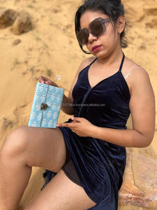 Nuevo Real hecho a mano cubierta dura tela cierre diario bohemio tradicional Vintage cubierta colorida sin forro reciclado hoja diarios - Product Image 4