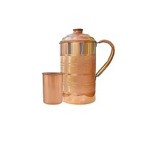 Copper <b>Jug</b> Pure Copper Water Pitcher Handmade Traditional <b>Drinking</b> Container Tableware - Product Image 4