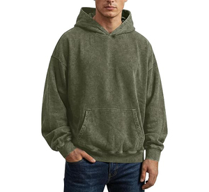 เสื้อฮู้ดดี้ Urban Acid Wash ผ้าคอตตอนหนานุ่ม สไตล์วินเทจ ทรงโอเวอร์ไซส์ ยูนิเซ็กส์ สีพื้น ผ้าเฟรนช์เทอร์รี่ สวมใส่สบาย - Product Image 1