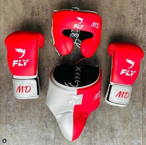 Ensemble de boxe professionnel durable en cuir véritable de qualité supérieure, couleur personnalisable, pour entraînement et combat – Vente chaude - Product Image 1