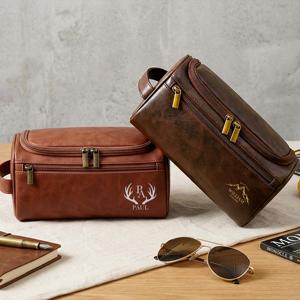 Genuine Leather Toiletry Bag <b>Mens</b> Dopp Kit Shaving Wash Bag Travel Grooming Kit <b>Pouch</b> Custom Logo Bulk Price TYG-0226 - Product Image 6