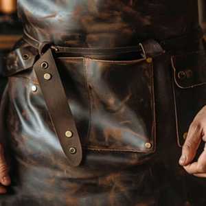 Bulk Order Genuine Leather Aprons for Corporate Staff Uniform-Professional High Quality Smell Proof Casual Business Gear - Product Image 3