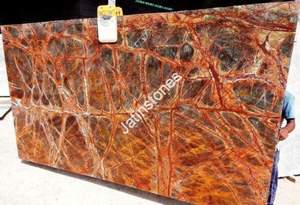 Losa de Piedra Exótica con Vetas de Cobre y Mármol Dorado Rain Forest para Cubiertas de Mesa, Decoración de Paredes, Pisos de Salones y Paneles de Azulejos para Interiores - Product Image 3