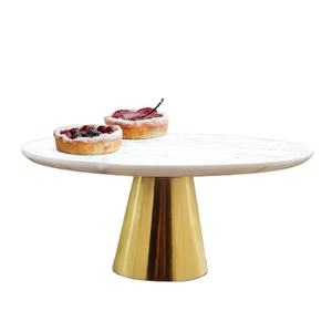 Natural <b>White</b> Marble <b>Cake</b> <b>Stand</b> with Metal <b>Cake</b> <b>Stand</b> Tools by STAR CRAFT INDIA <b>Cake</b> Decorating Supplies - Product Image 1