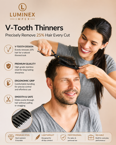 Ciseaux droits pour gauchers NYBL-55 de 5,5 pouces, JAPON, acier 440C, tranchants, dureté 58-59HRC, manche en acier inoxydable, ciseaux de barbier, cheveux, 28 - Product Image 4