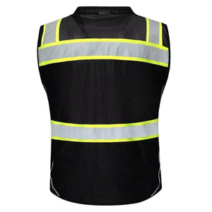 Uniforme de Trabajo Térmico Transpirable de Algodón y Poliéster, Talla Grande, Personalizado, con Chaleco de Seguridad Reflectante Negro y Bolsillos con Logotipo de la Empresa - Product Image 4