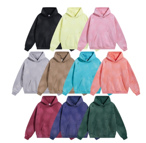 OEM Fashion Design Custom Men's Oversized Pullover Cotton Fleece Hooded Collar Acid Wash Hoodie Long Sleeve Sports <b>Jogger</b> - Product Image 6