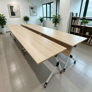 Modern <b>Foldable</b> Melamine Training <b>Table</b> TRY Leg Design Space-Saving Multipurpose <b>Desk</b> Premium School Commercial Furniture - Product Image 5
