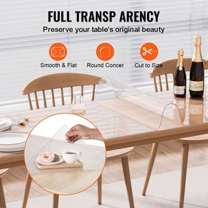 Tovaglia in Plastica Trasparente Impermeabile 42 X 96 Pollici, Spessore 1,5 mm, Tappetino da Tavolo in PVC Facile da Pulire, Rettangolare per Sala da Pranzo - Product Image 5