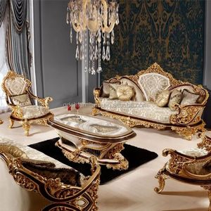 ชุดโซฟาสีขาวสุดหรูสไตล์คลาสสิค  แกะสลักจากไม้มะฮอกกานี สำหรับห้องนั่งเล่น รับประกันคุณภาพ โฮสตัล โปรวิเดนเซีย - Product Image 1